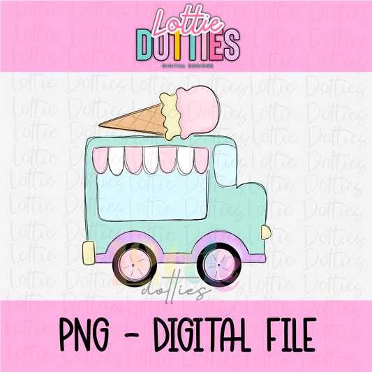 Ice Cream Truck PNG - Ice Cream Truck Clipart - Summer Png - Digital Download