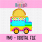 Taco Truck PNG - Faux Applique Taco Truck Clipart - Cinco De Mayo Png - Digital Download