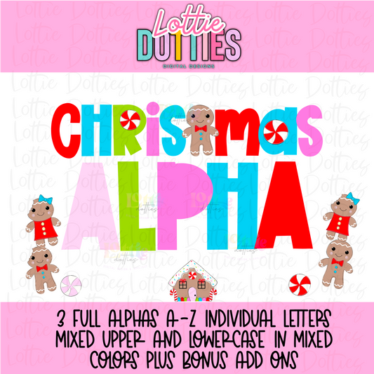 Gingerbread Alpha Pack - Whimsical Christmas Alpha - Alphabet Clipart - Instant Download