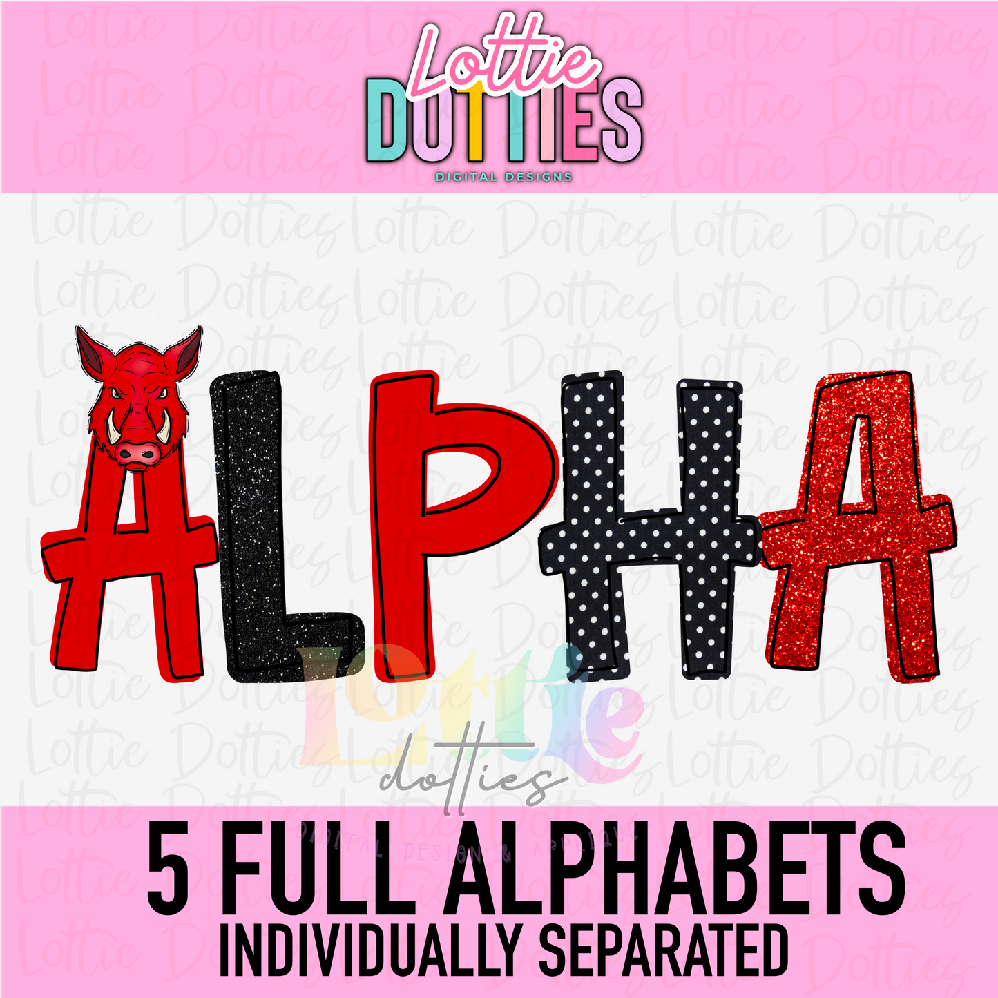 Arkansas alpha  - Alpha Pack - Alphabet Clipart -  - Football Alpha Pack