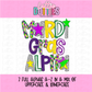 Mardi Gras Poppy Alpha - Alphabet Clipart - Instant Download  - poppy alpha