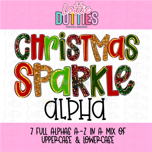 Christmas Alpha Pack - Alphabet Clipart - Instant Download - Christmas Sparkle - Christmas Glitter Alpha
