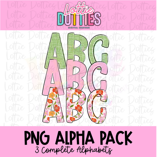 Pippa Alpha PNG - Spring Alpha Set Sublimation- Digital Download - Floral Alpha