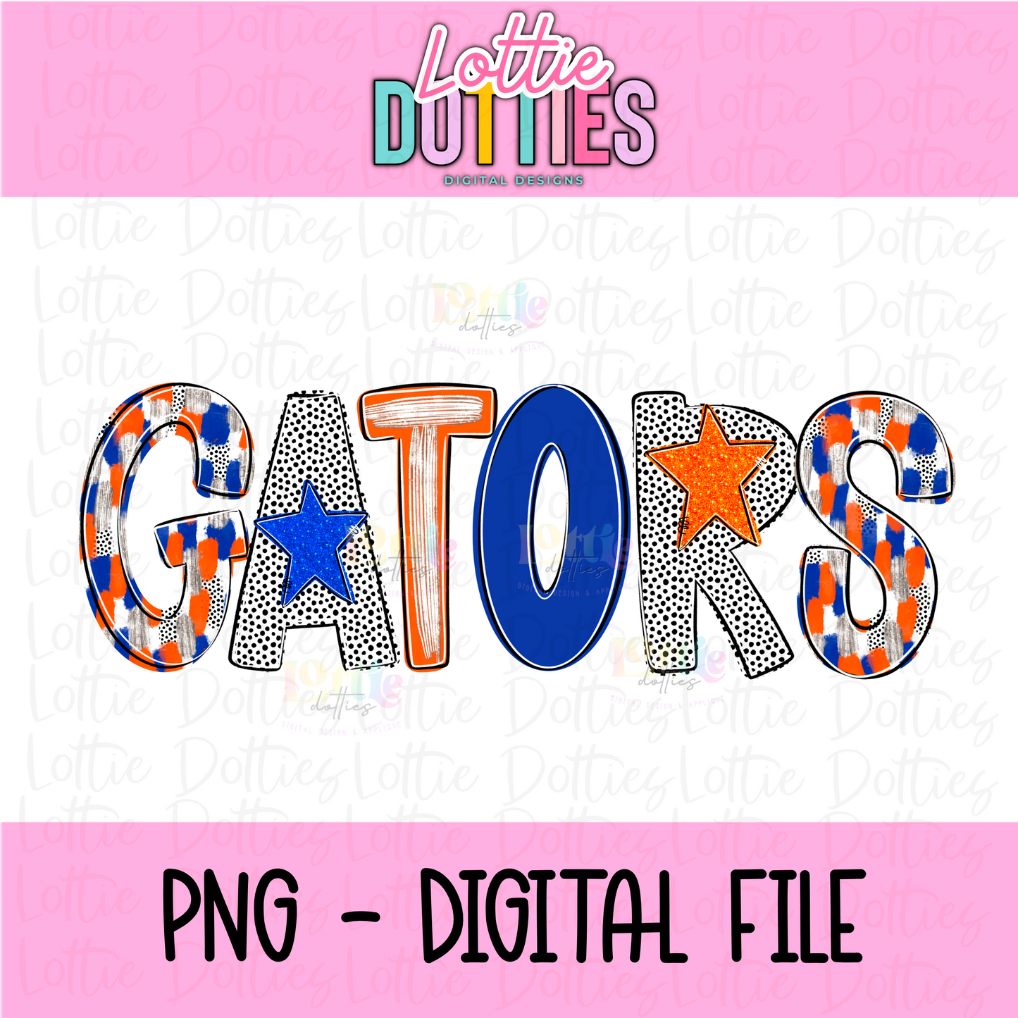 Gators PNG   - Digital Download - Sublimation Design - Orange and Blue poppy