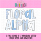 Chinoiserie Alpha Set PNG - Alphabet Sublimation - Digital Download - Blue Floral Alpha Pack