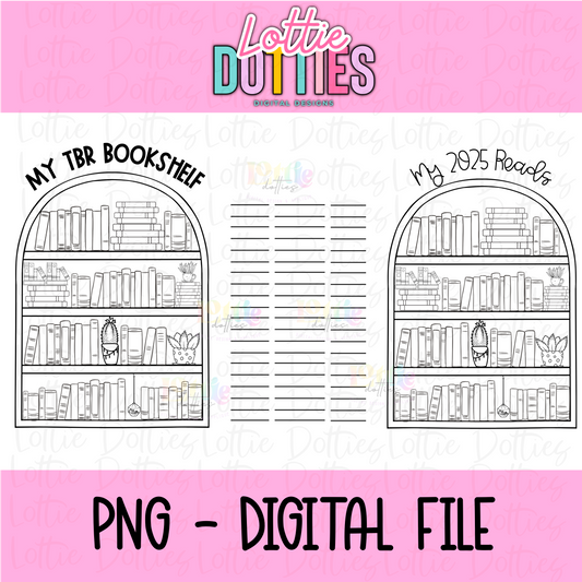 Book Tracker Png -TBR Book Tracker - Goal Tracker - Book List - Book Tracker
