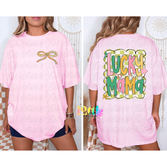 Lucky Mama Bow - Lucky Mama PNG - Bow Design Sublimation - Digital Downloadm