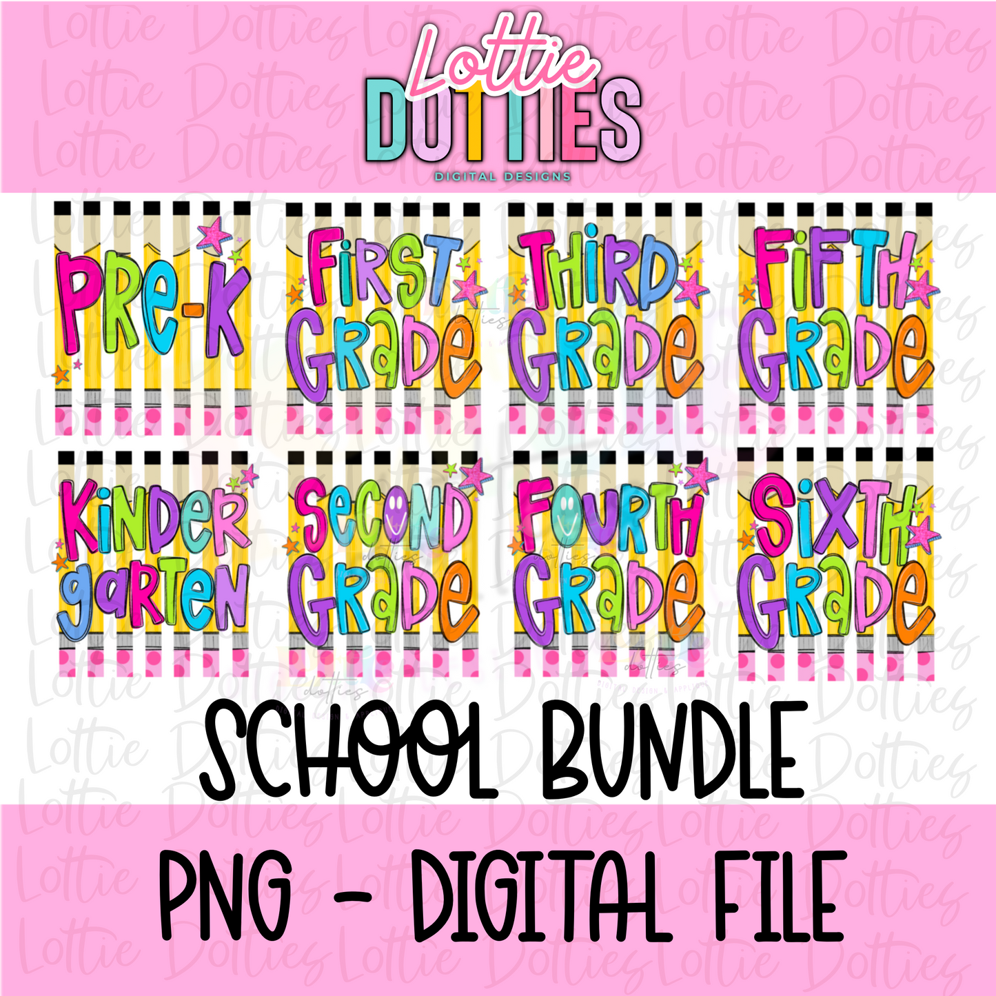 Grade Bundle PNG - Back To School - Digital Download