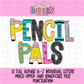 Pencil Pals Alpha - School Alpha - School Alphabet Clipart - Instant Download  - Alpha Pack