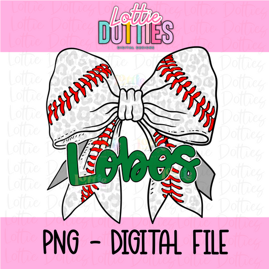 LOBOS - Baseball bow PNG - LOBOS - Sublimation- Digital Download