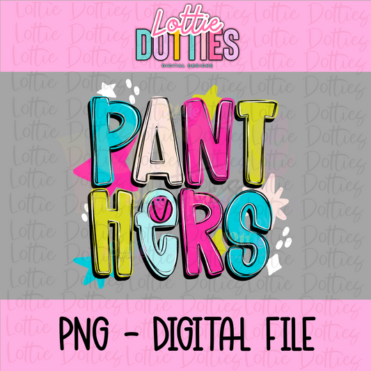 Panthers Png - Panthers Design -  Digital Download - Bright Colorful School Spirit