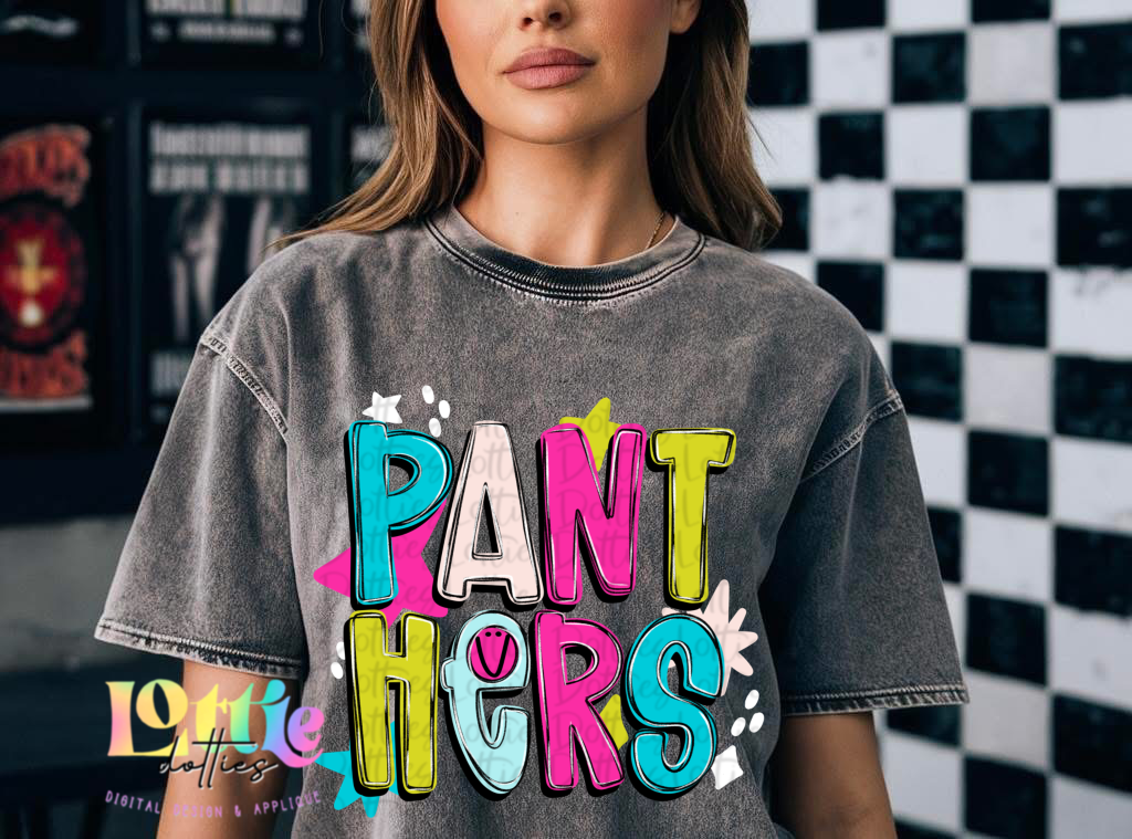 Panthers Png - Panthers Design -  Digital Download - Bright Colorful School Spirit