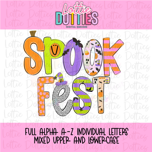 Spookfest Alpha - Halloween Alphabet - Alpha Pack - Alphabet Clipart - Instant Download  - Alpha Pack