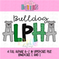 Bulldog Alphabet - Alpha Pack - Alphabet Clipart - Instant Download - green white and black