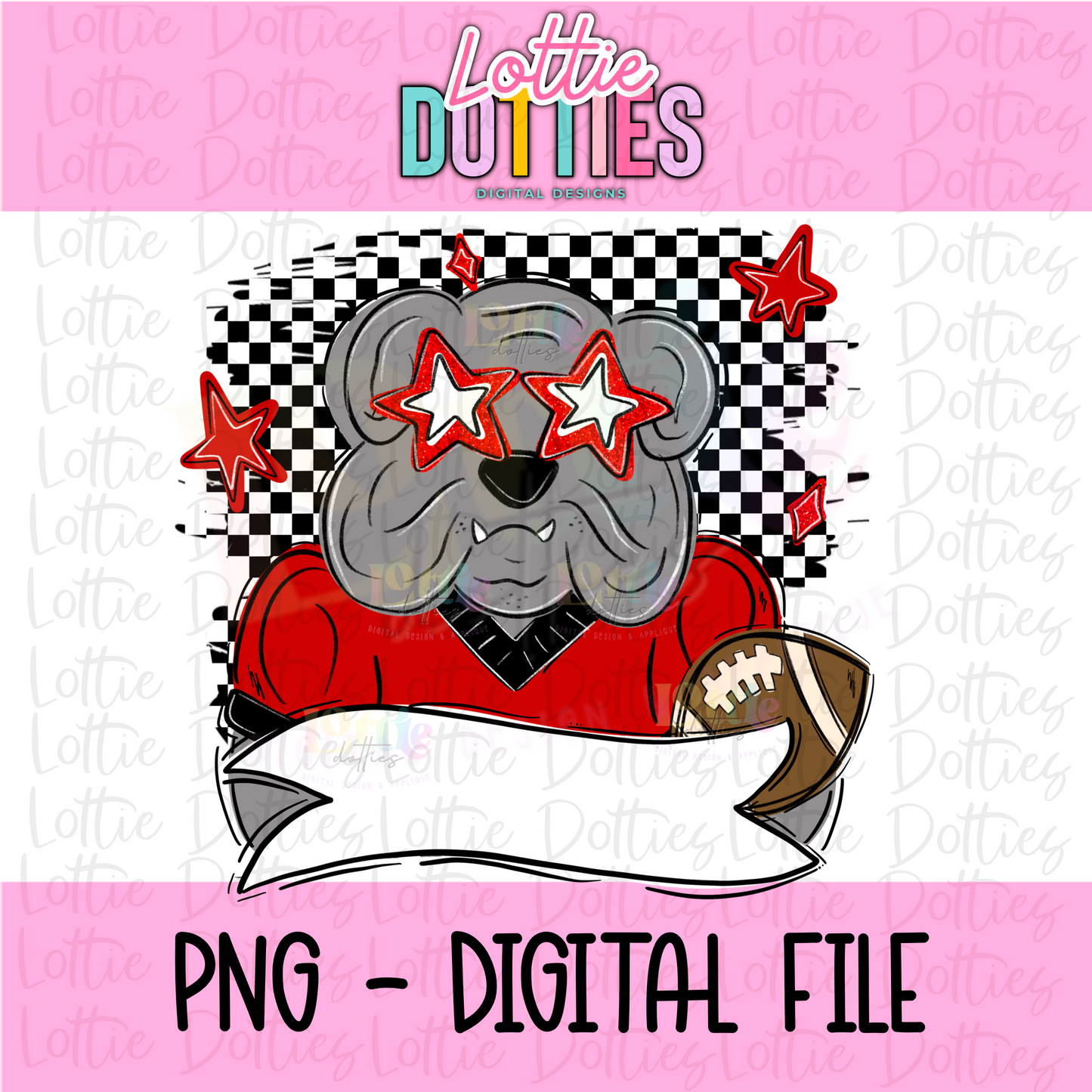 Bulldogs PNG - Digital Download - Bulldogs Design - Red