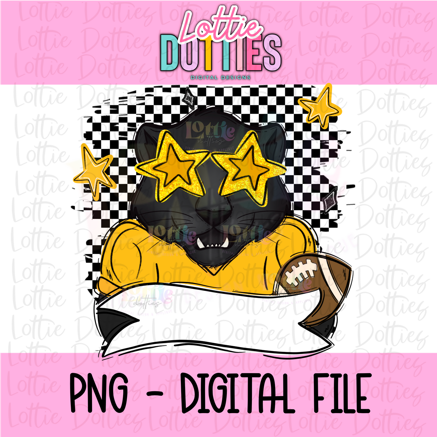 Panthers PNG - Panthers Design  - Digital Download  - Black and Gold