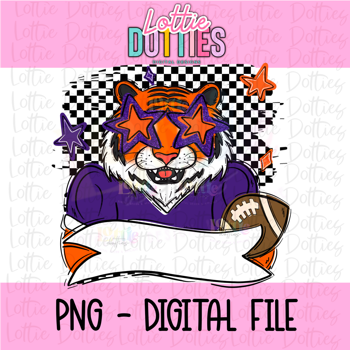 Tigers PNG - Tigers design - Digital Download - Purple and Orange