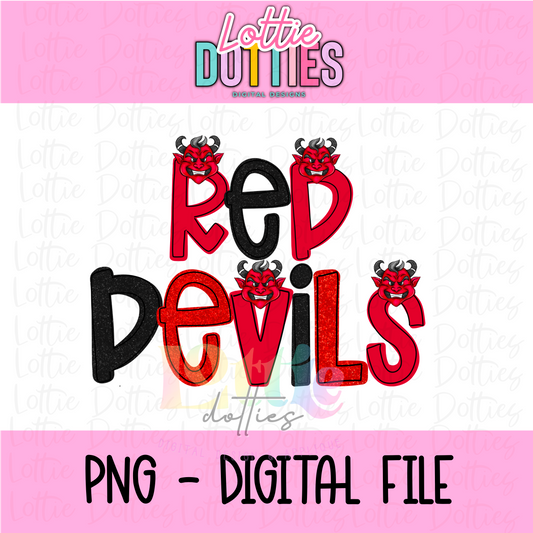 Red Devils Png - Devils Sublimation Design - Digital Download - Red and Black