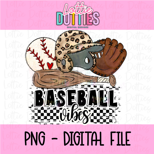 Baseball Vibes Png - Baseball Sublimation - Digital Download
