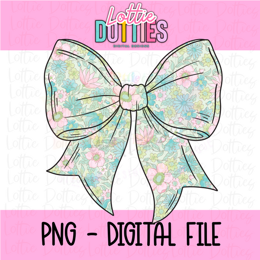 Floral Bow - floral Bow PNG - Bow Design Sublimation - Digital Download