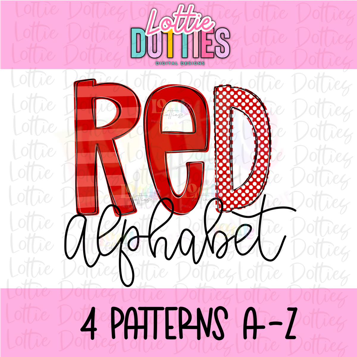 Red and White Spirit Alphabet | Spirit Alpha Pack | Digital Download | PNG