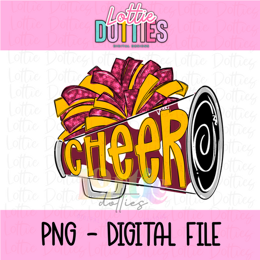 Cheer Megaphone PNG - Cheer Sublimation - Digital Design - Cheerleader