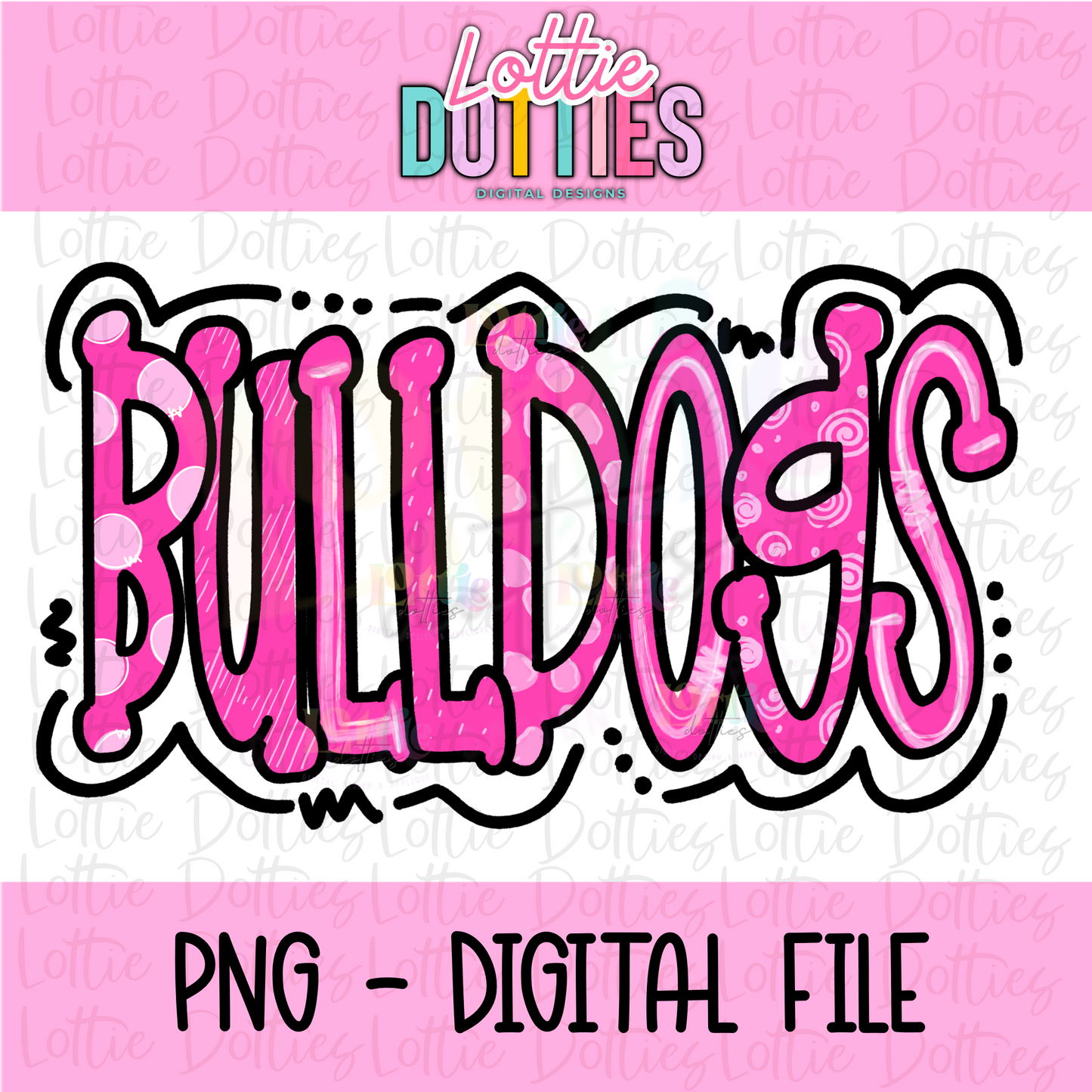 Bulldogs Pink PNG - Bulldogs sublimation design - Digital Download