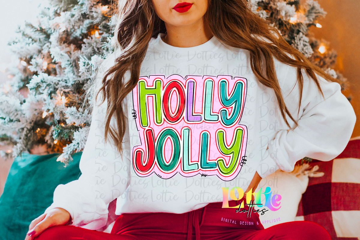 Holly Jolly - Christmas Png - Christmas Sublimation Design- Digital Download