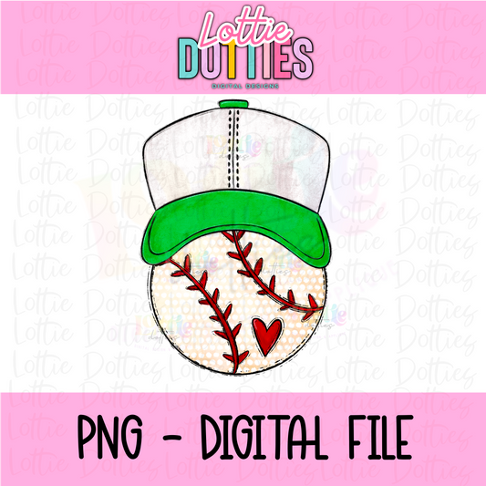 Baseball Green PNG - Design Sublimation - Digital Download