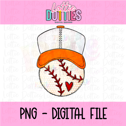 Baseball orange PNG - Design Sublimation - Digital Download