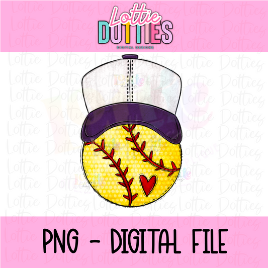 Softball purple PNG - Design Sublimation - Digital Download
