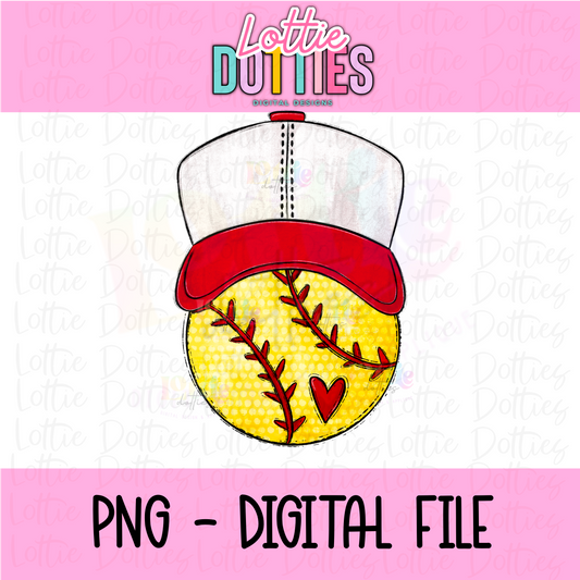 Softball red PNG - Design Sublimation - Digital Download