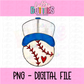 Baseball blue PNG - Design Sublimation - Digital Download