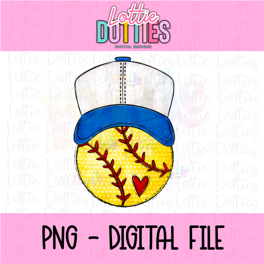 Softball blue PNG - Design Sublimation - Digital Download