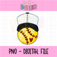 Softball black PNG - Design Sublimation - Digital Download