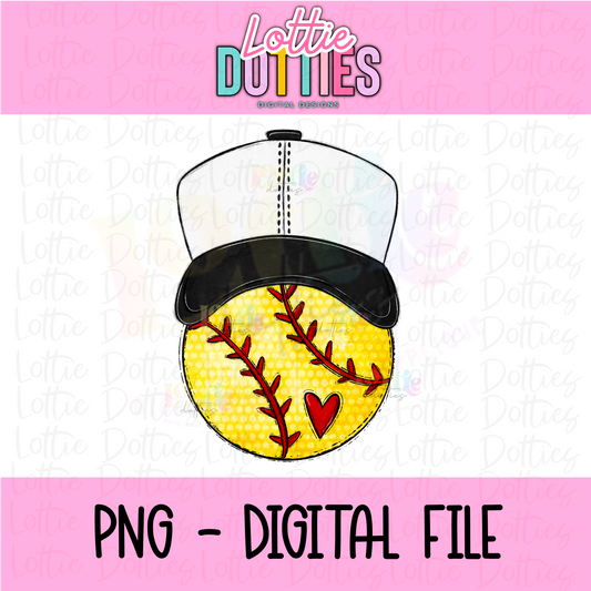 Softball black PNG - Design Sublimation - Digital Download