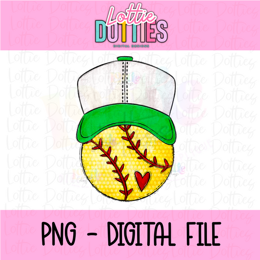 Softball green PNG - Design Sublimation - Digital Download