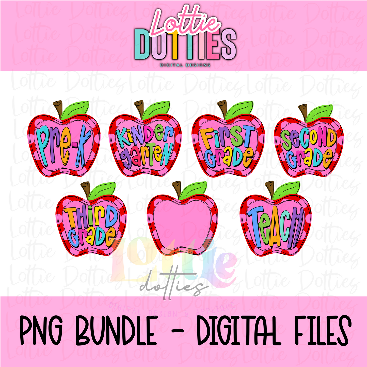 Apple Bundle PNG - Back To School - Sublimation - Digital Download