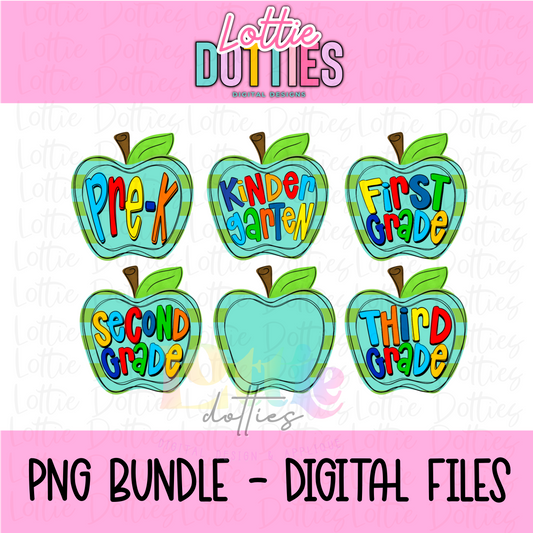 Apple Bundle PNG - Back To School - Sublimation - Digital Download