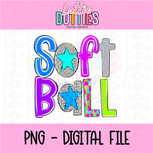 Softball Png - Bright Sublimation - Digital Download - Neon Softball