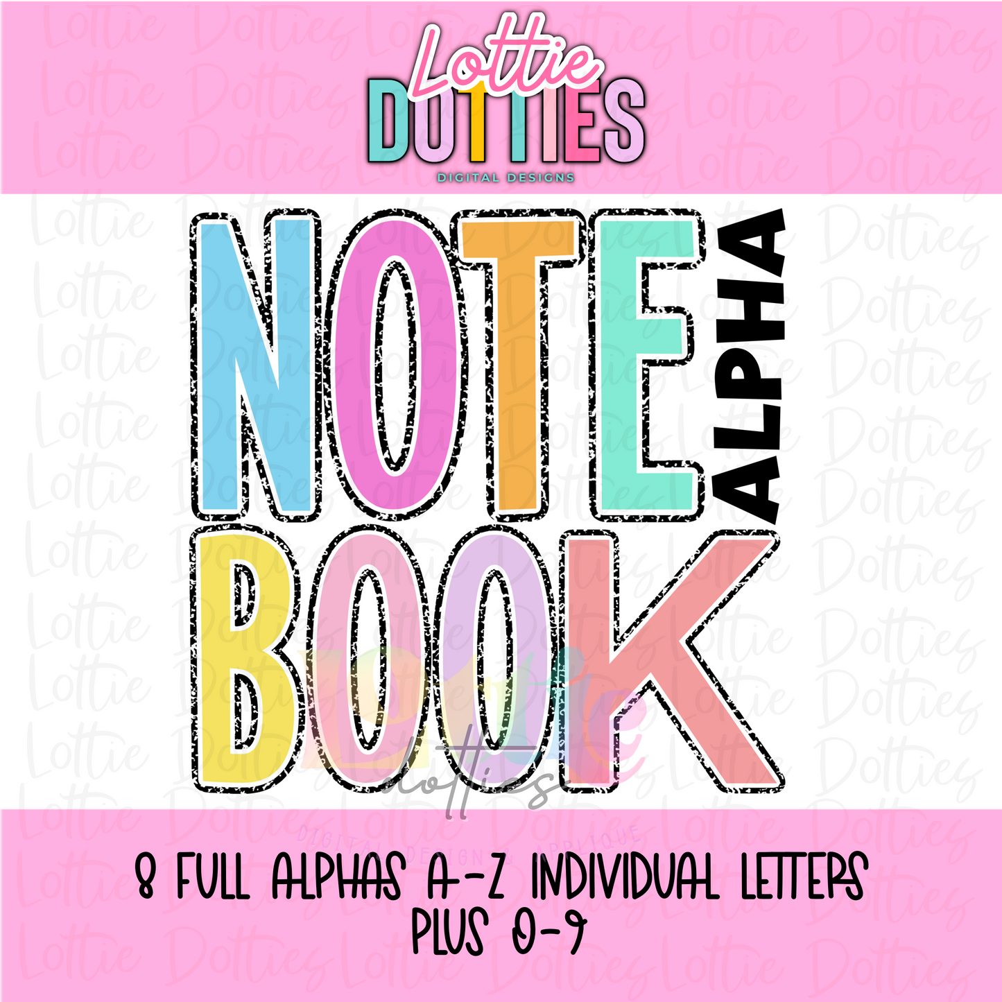 Notebook Alpha - School Alpha - Teacher Alpha Pack - School Alphabet Clipart - Instant Download  - Alpha Pack - School Alpha