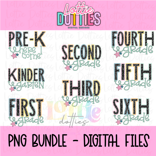 Notebook School Grade Bundle 4 PNG - Back To School - Sublimation - Digital Download