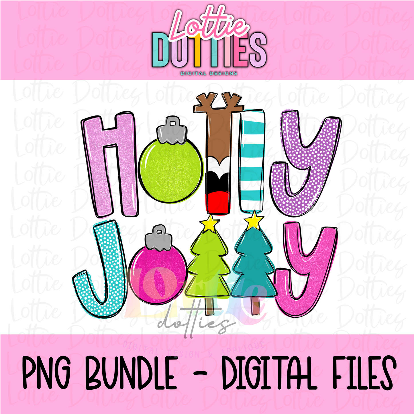 Holly Jolly Png - Christmas Sublimation Design - Digital Download