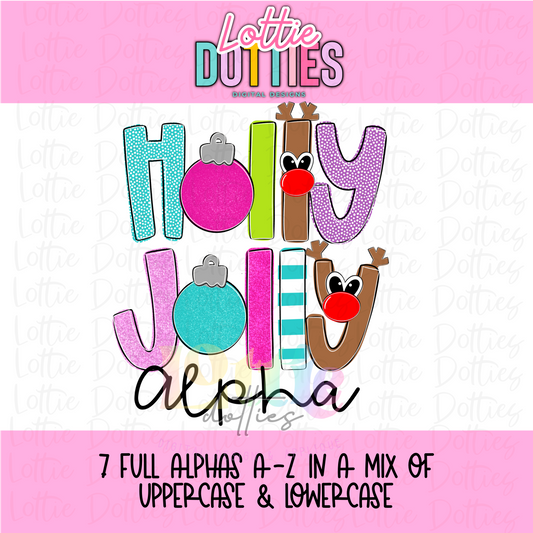 Holly Jolly Alpha Pack - Alphabet Clipart - Instant Download- Reindeer alpha