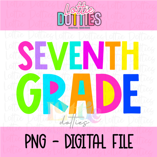 Seventh Grade Png - Seventh Grade Pastel Sublimation - Digital Download