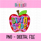 Sixth Grade Apple Png - Back to School Sublimation Design- School Png - Apple Png - Sixth Grade   - Digital Download