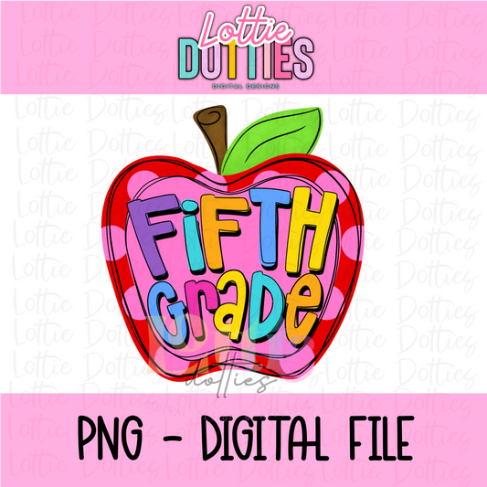 Fifth Grade PNG - Back To School - Sublimation - Digital Download