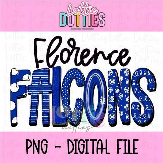 Florence Falcons PNG - Falcons  -  Sublimation design - Digital Download