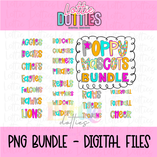 Poppy Mascot Bundle PNG - Mascot Designs - Digital Download