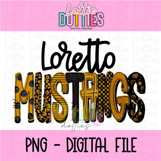 Loretto Mustangs PNG - Mustangs -  Sublimation design - Digital Download